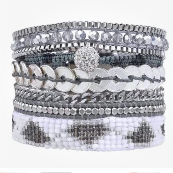 Victoria Emerson Jewelry - Victoria Emerson Silver and Gray Multi-Layer Bracelet